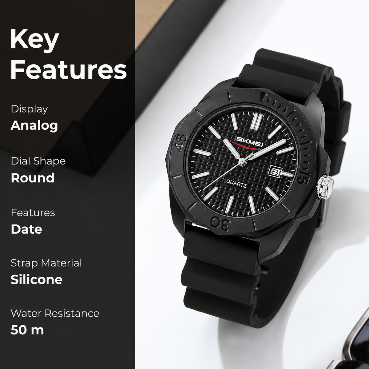 Wrist Watch for Men & Women with Classic Durable Strap and Round Dial for Casual & Formal Wear