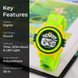Digital Watch for Kids with Green Polyurethane Strap and Round Dial for Casual & Formal Wear