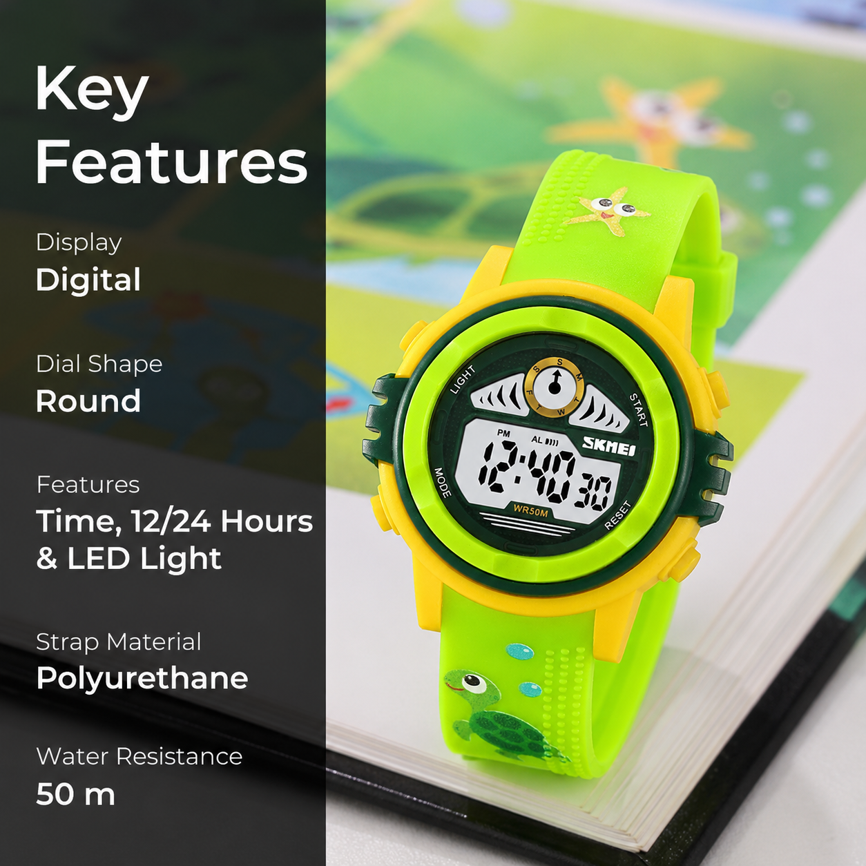 Cute Digital Watch for Kids with Colorful Design and Comfortable Everyday Strap