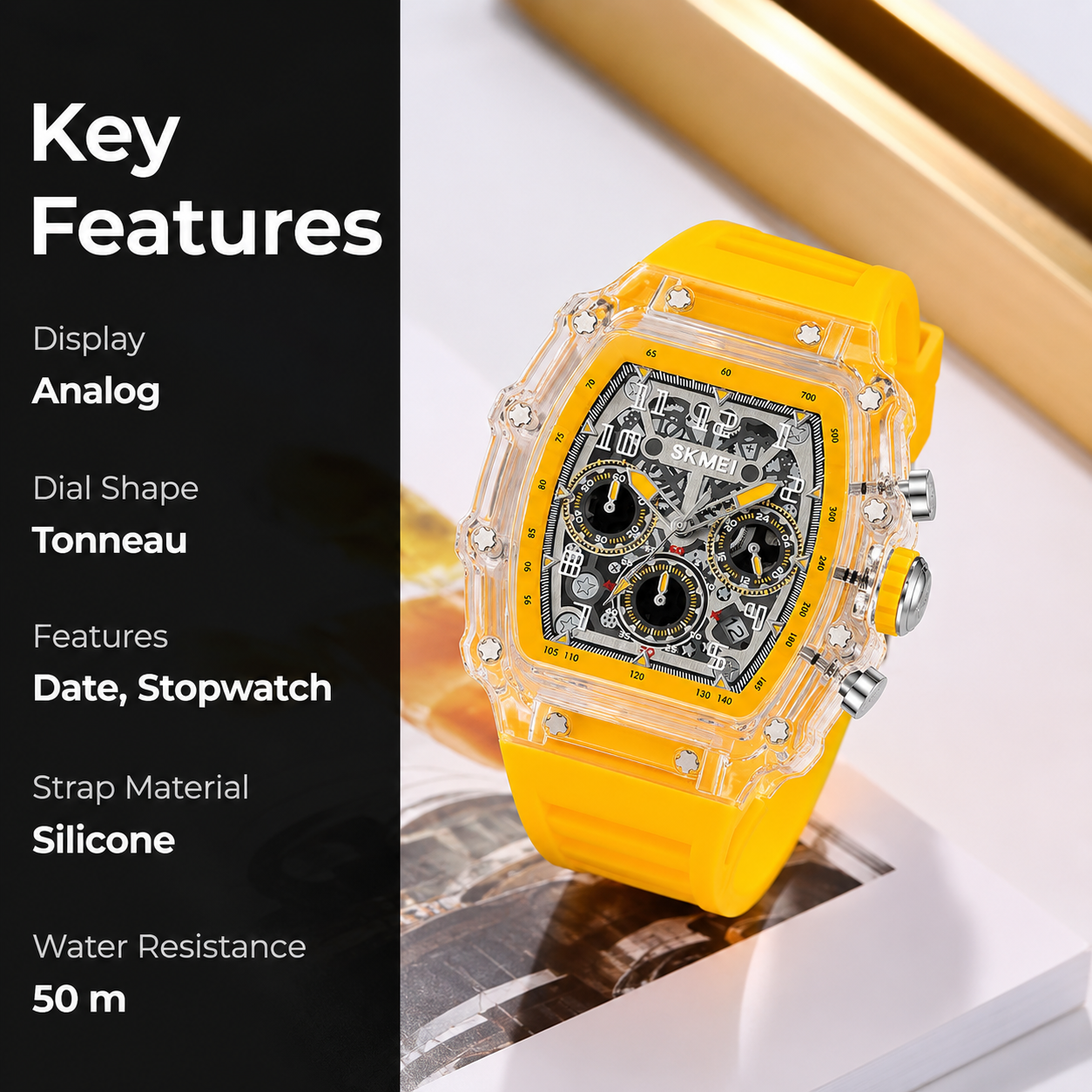 Luxury Skeleton Dial Wrist Watch for men