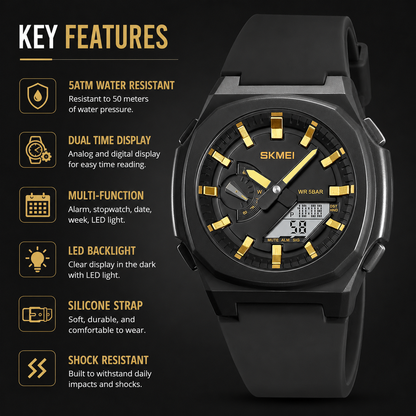 Luxury Analog Digital Sports Wrist Watch for Men