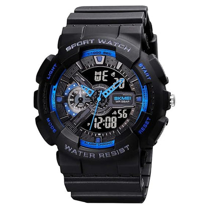 Analog-Digital Sports Watch Multifunction LED Display Alarm, Stopwatch, Day-Date Water Resistant Durable Watch for Boys & Girls