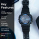 Analog-Digital Watch for Men with Black Polyurethane Strap and Round Dial for Casual & Formal Wear