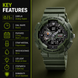 Analog-Digital Watch for Men with Green Polyurethane Strap and Round Dial for Casual & Formal Wear