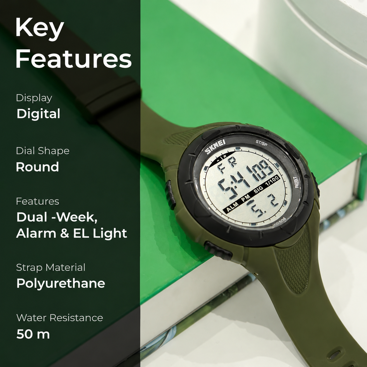 Digital Sports Wrist Watch with Flexible Strap For Men