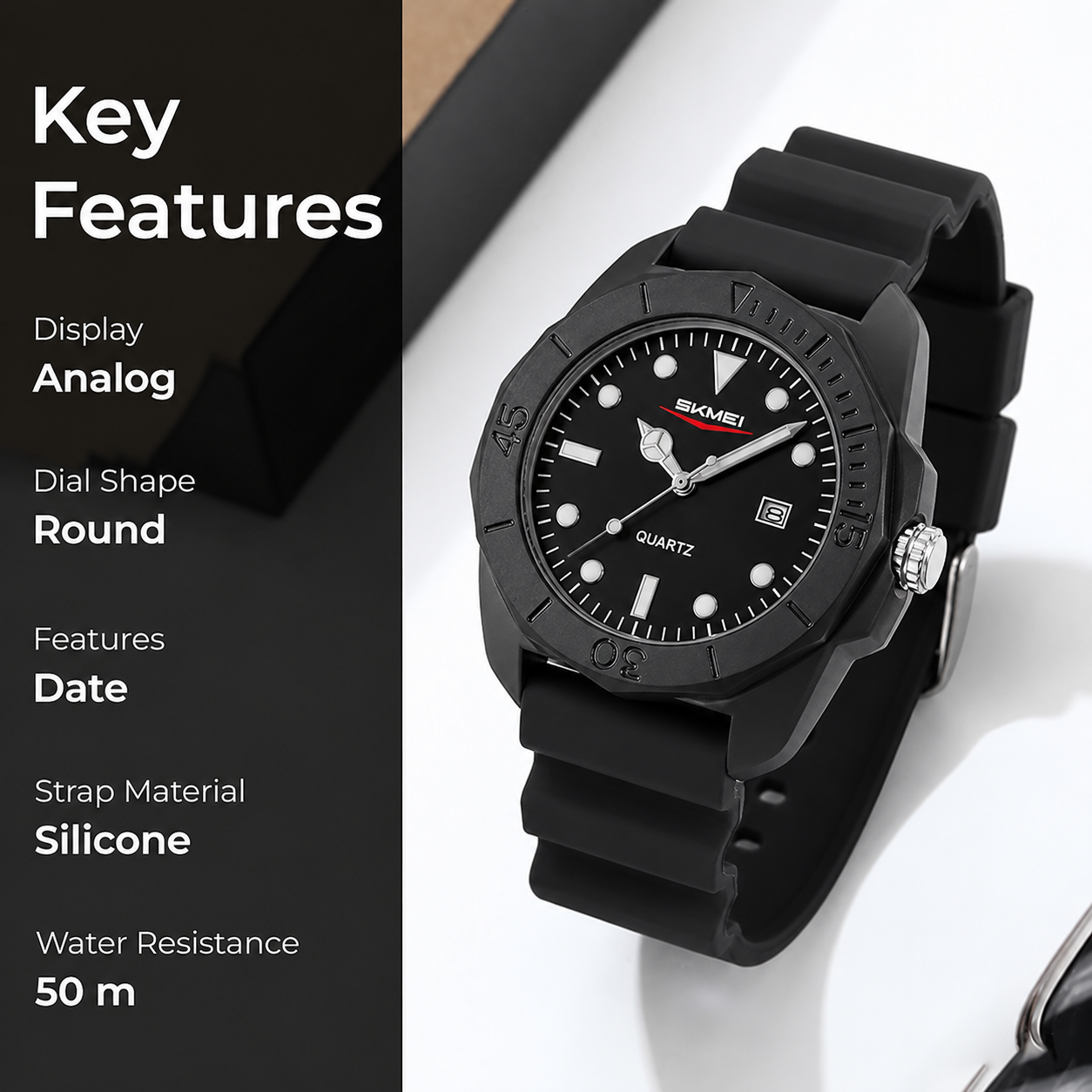 Classic Analog Date Display Wrist Watch for men