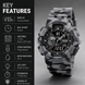 Analog-Digital Watch for Men with Grey Camoflage Polyurethane Strap and Round Dial for Casual & Formal Wear