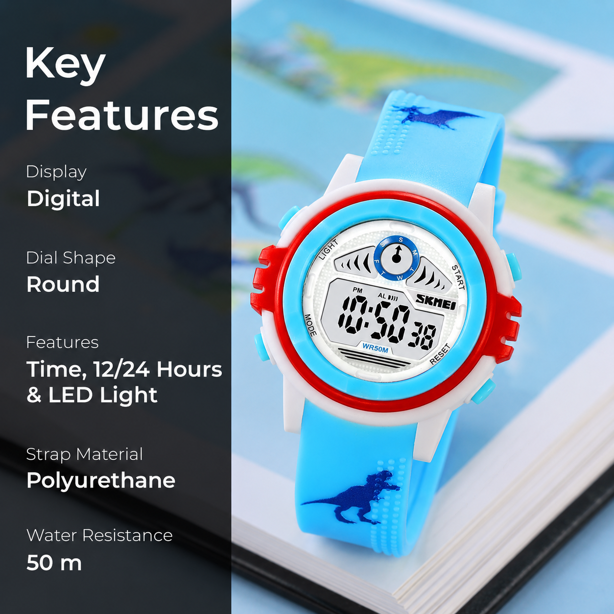 Cute Digital Watch for Kids with Colorful Design and Comfortable Everyday Strap