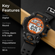 Digital Watch for Men with Black Silicone Strap and Round Dial for Casual & Formal Wear