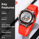 Digital Watch for Kids with Red Silicone Strap and Round Dial for Casual & Formal Wear