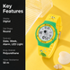 Digital Watch for Kids with Yellow-green Polyurethane Strap and Round Dial for Casual & Formal Wear